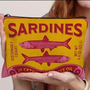 Sardines Cosmetic Bag - Yellow and Pink
